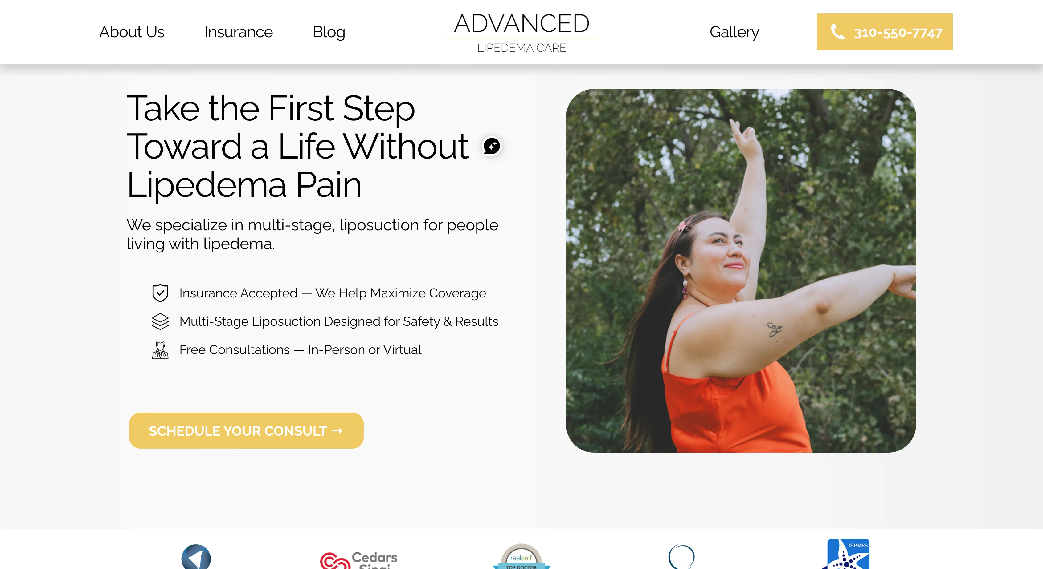 Advanced Lipedema Care website screenshot