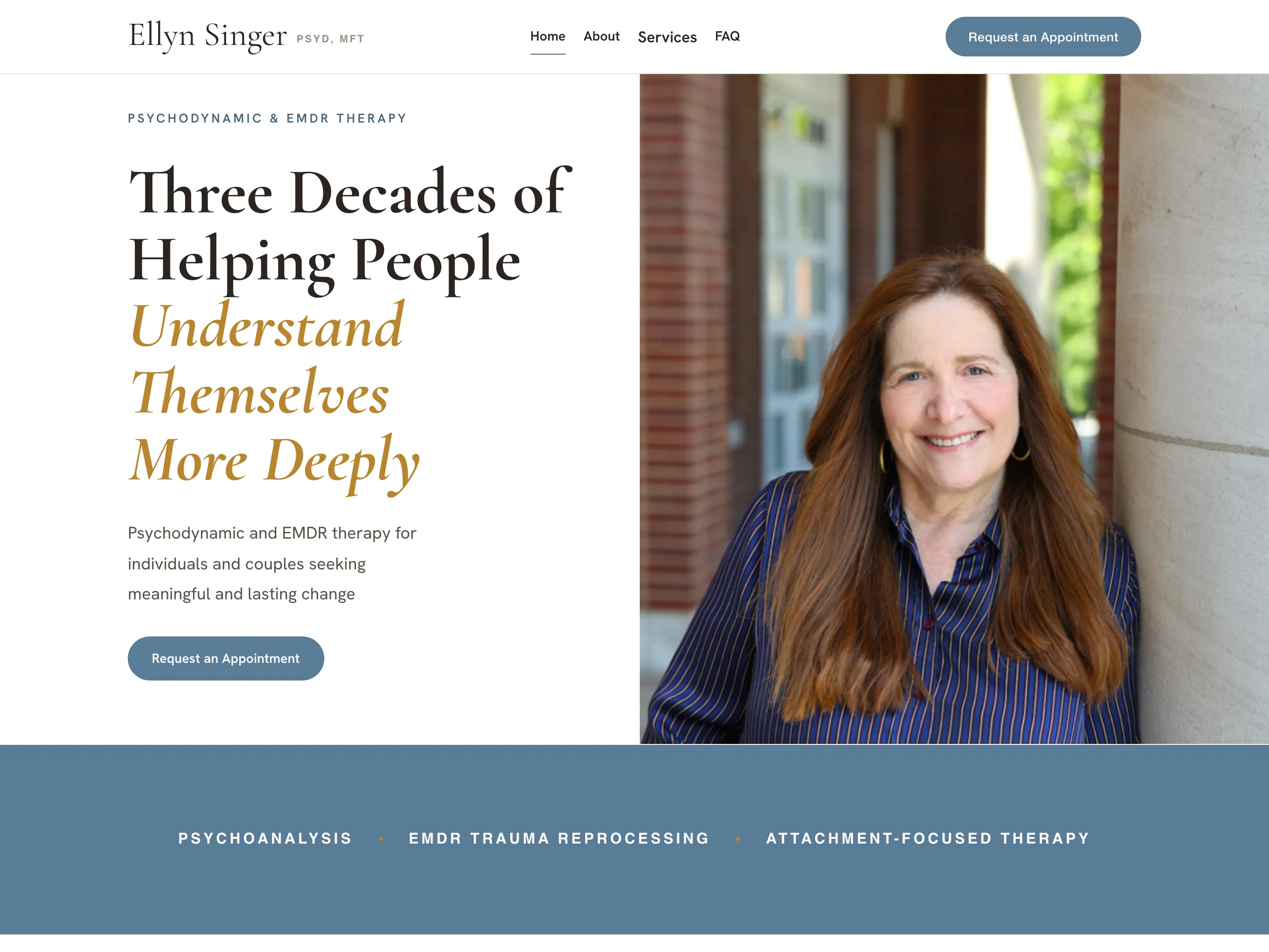 Dr. Ellyn Singer, PsyD website screenshot