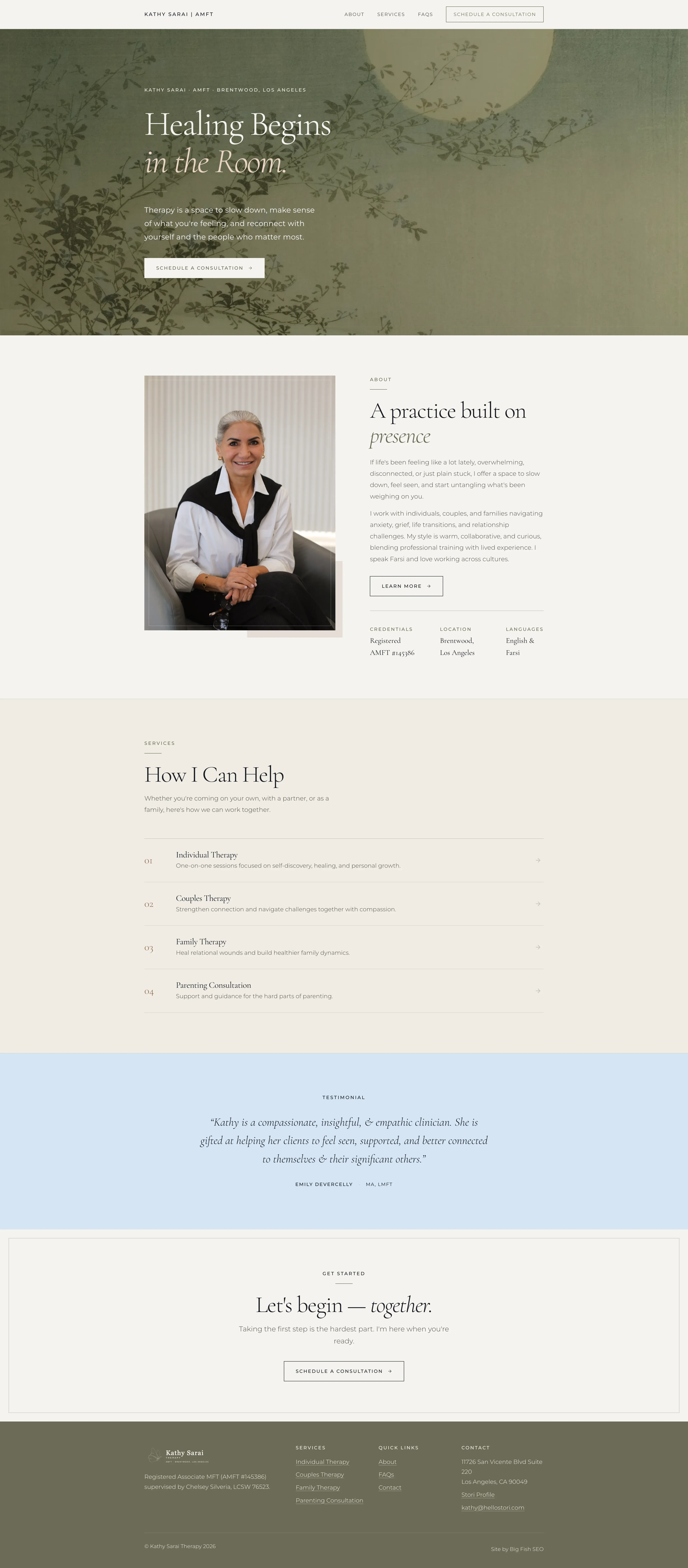 Kathy Sarai, AMFT full page screenshot