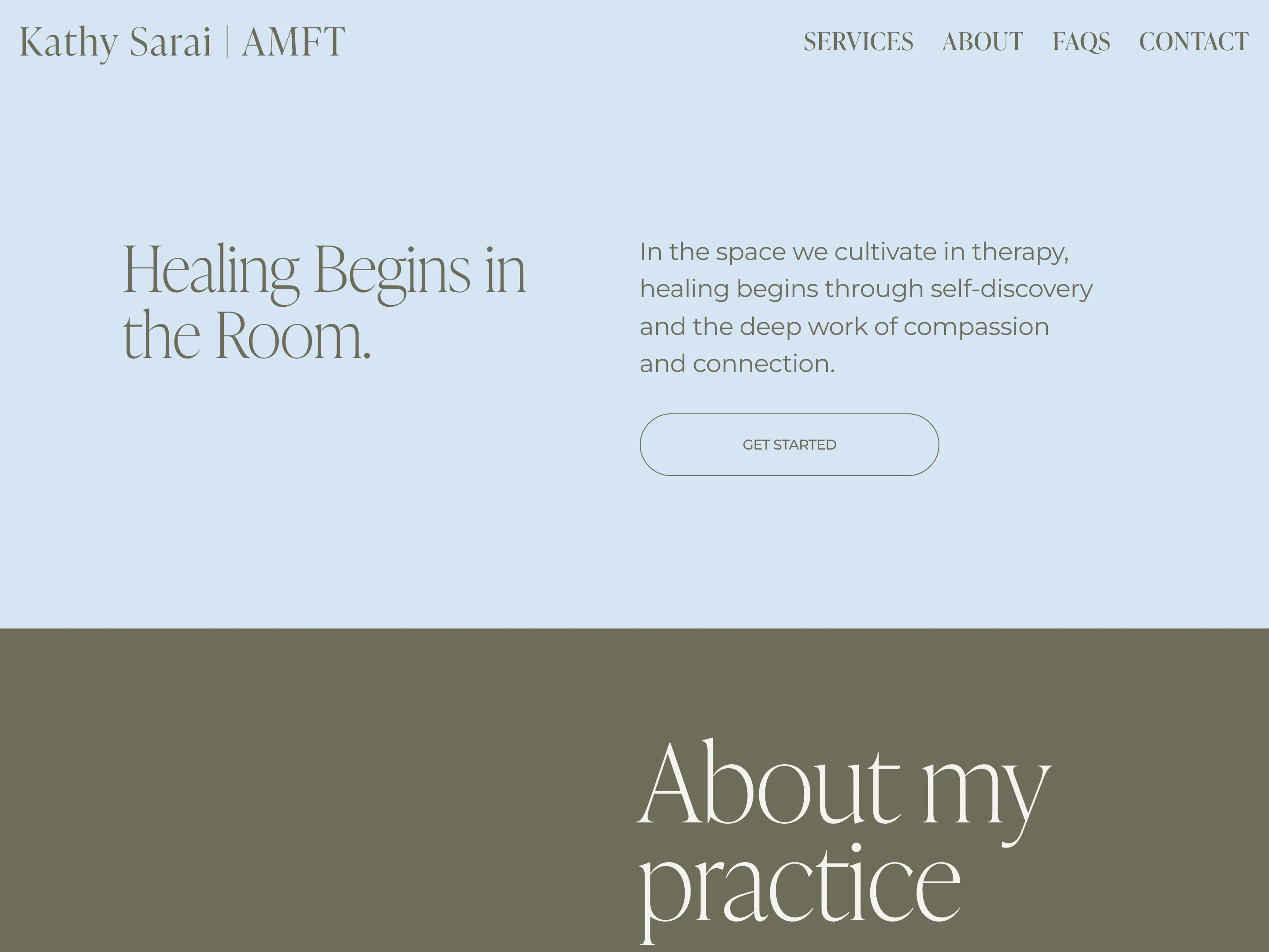 Kathy Sarai, AMFT website screenshot
