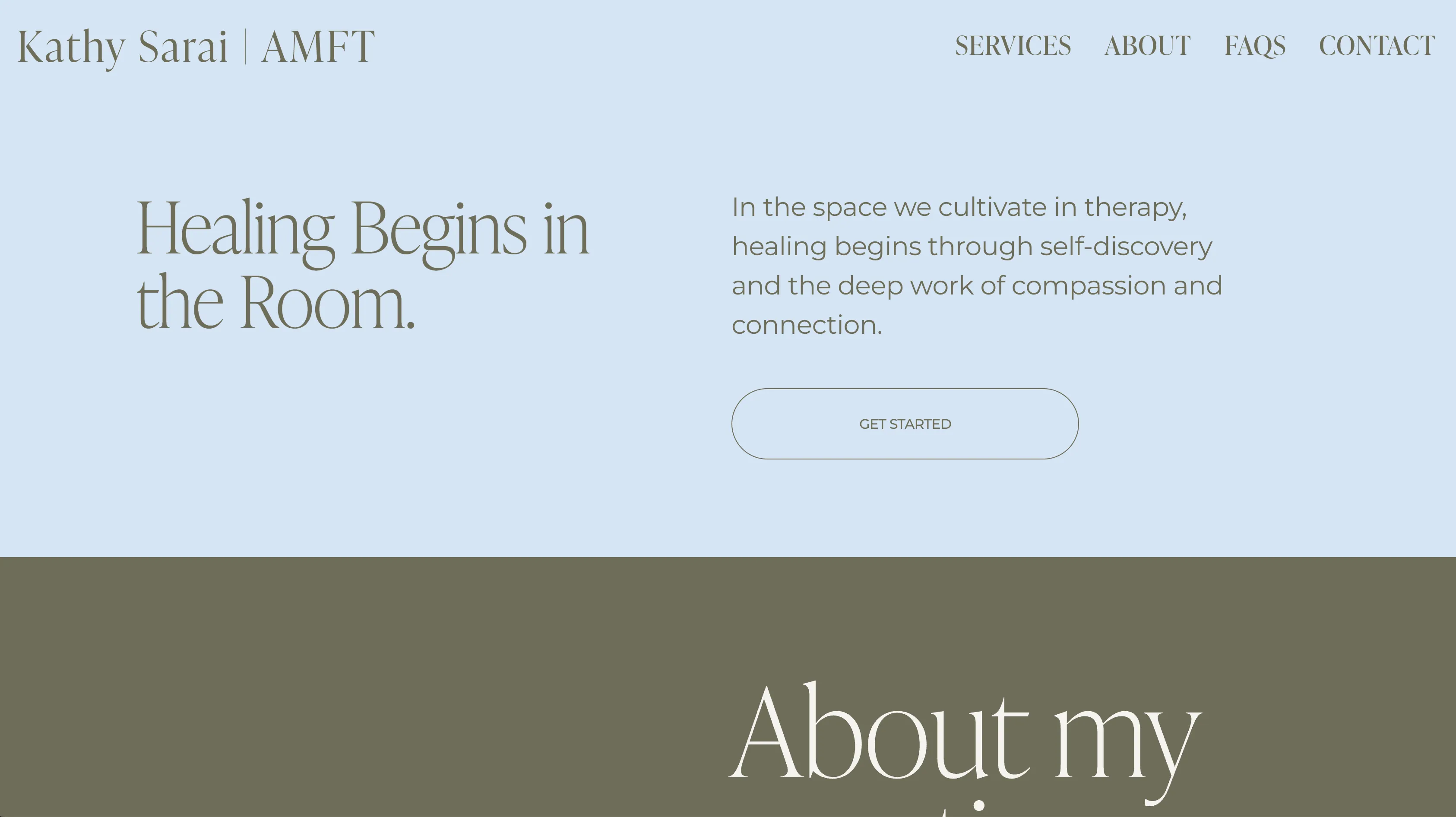 Kathy Sarai, AMFT website screenshot