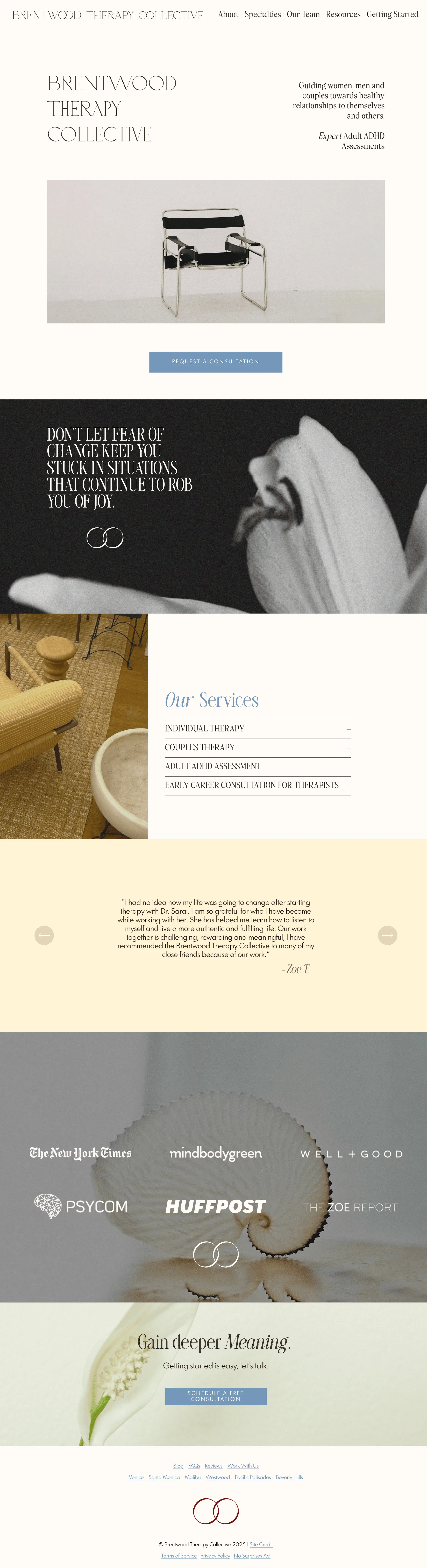 Brentwood Therapy Collective website mockup