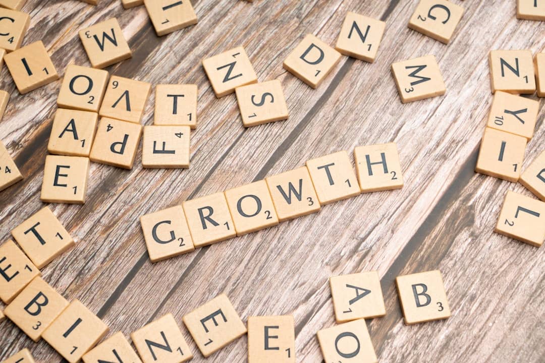 Growth in scrabble letters
